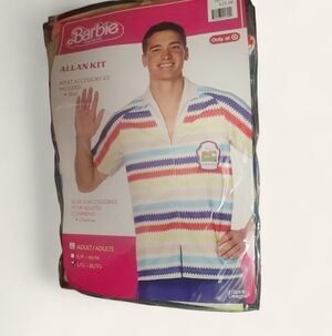 Spirit Men's Allan Striped Costume Shirt From The Barbie Movie Size L-XL